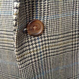 54 R Ralph Lauren 100% Lamb Wool Glen Plaid Tweed Sport Coat